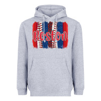 Heather Grey boston baseball team spirit brushstrokes Heavyweight Hoodie - Artiststas