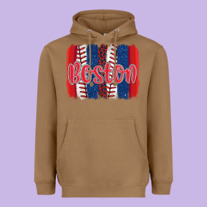 Boston Baseball Team Spirit Brushstrokes Heavyweight Hoodie Designed By Artiststas