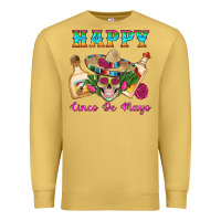 Antique Gold Happy Cinco De Mayo Mexican Skull Tequila Bottle Roses Cactus Premium Sweatshirt - Artiststas