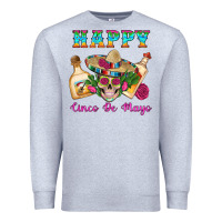 Heather Grey Happy Cinco De Mayo Mexican Skull Tequila Bottle Roses Cactus Premium Sweatshirt - Artiststas