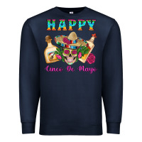 Navy Happy Cinco De Mayo Mexican Skull Tequila Bottle Roses Cactus Premium Sweatshirt - Artiststas