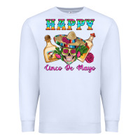 White Happy Cinco De Mayo Mexican Skull Tequila Bottle Roses Cactus Premium Sweatshirt - Artiststas