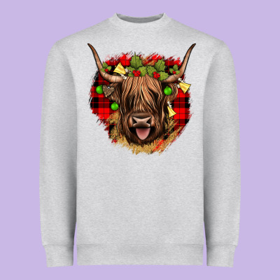 Highland Cow  Christmas Heavyweight Sweatshirt Designed By Jahusdesignshop
