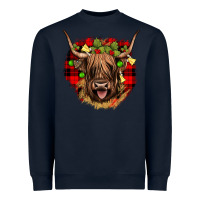 Navy highland cow  christmas Heavyweight Sweatshirt - JahusDesignShop