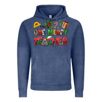 Vintage Denim one merry teacher Vintage Hoodie - AdoDesignShop