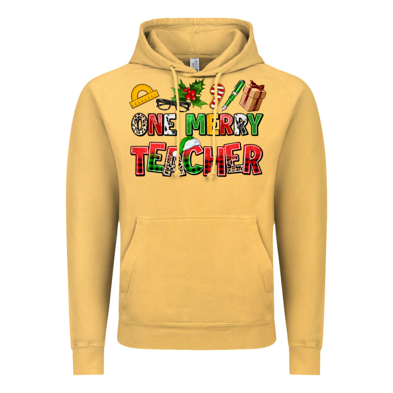 One Merry Teacher Vintage Hoodie by AdoDesignShop | Teevron