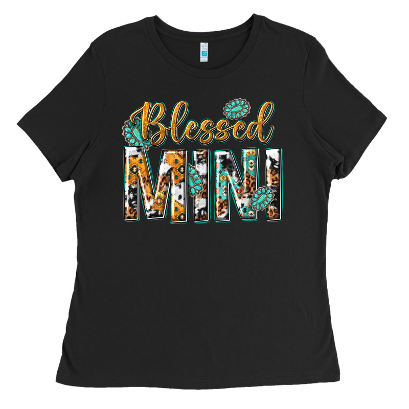 Blessed Mini With Leopard And Aztec Ladies Tee by texasbilliewilder | Teevron