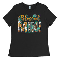 Black blessed mini with leopard and aztec Ladies Tee - texasbilliewilder