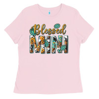 Bubblegum Pink blessed mini with leopard and aztec Ladies Tee - texasbilliewilder