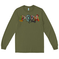 Army Green western christmas papa claus sunflowers and cactus Long Sleeve Tee - Jasminsmagicworld