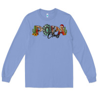 Colony Blue western christmas papa claus sunflowers and cactus Long Sleeve Tee - Jasminsmagicworld