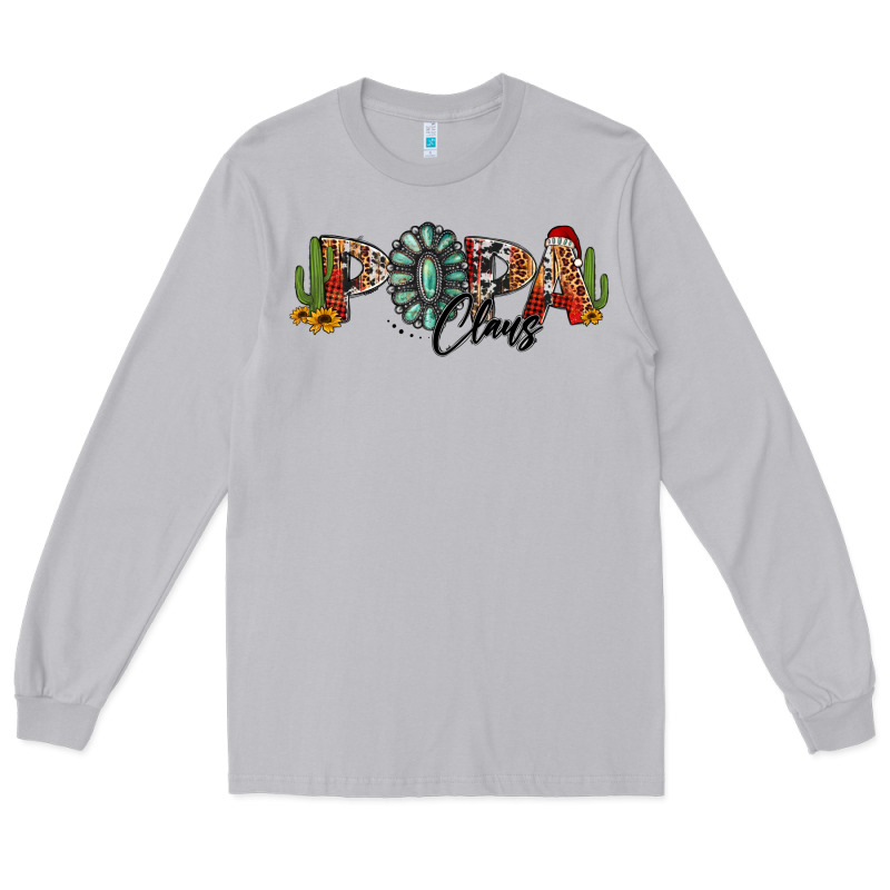 Western Christmas Papa Claus Sunflowers And Cactus Long Sleeve Tee by Jasminsmagicworld | Teevron