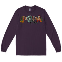 Plum western christmas papa claus sunflowers and cactus Long Sleeve Tee - Jasminsmagicworld