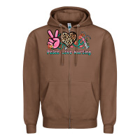 Chestnut peace love nursing Zipper Hoodie - NancyCooperArtShop