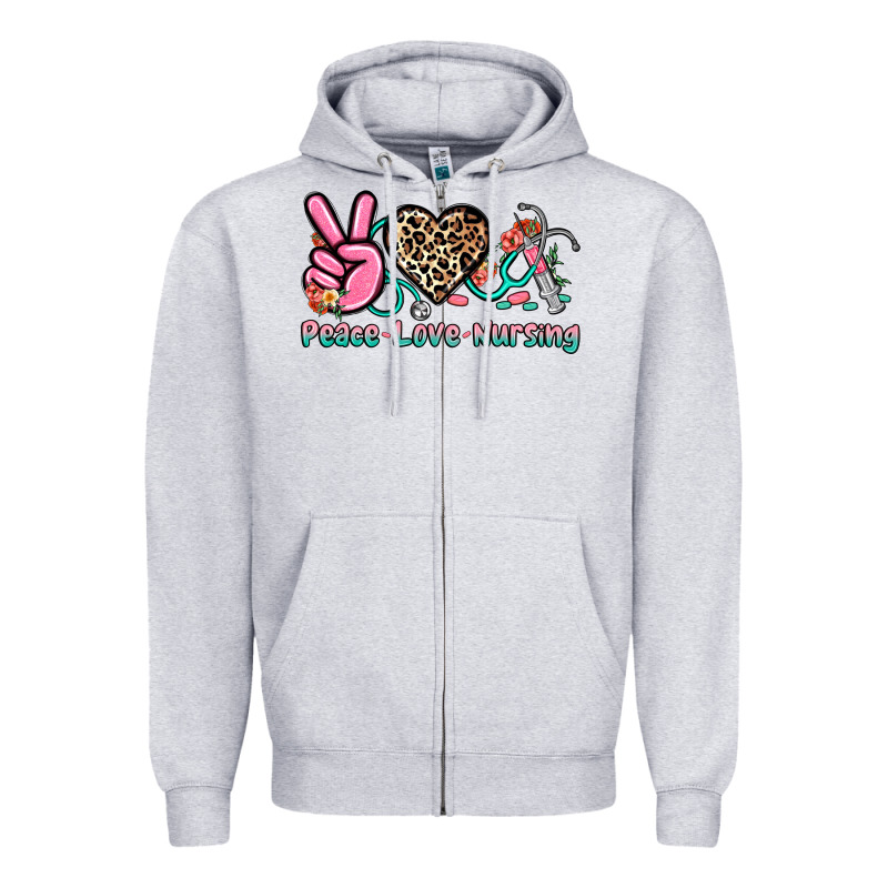 Peace Love Nursing Zipper Hoodie by NancyCooperArtShop | Teevron