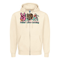 Sandshell peace love nursing Zipper Hoodie - NancyCooperArtShop
