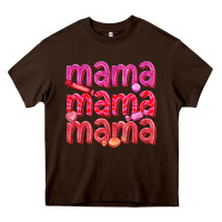 Chocolate Brown mama mama mama valentines day Heavy Core Tee - texasbilliewilder