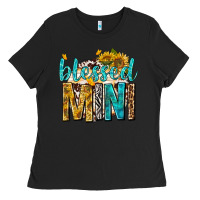 Black blessed mini with sunflowers Ladies Tee - texasbilliewilder