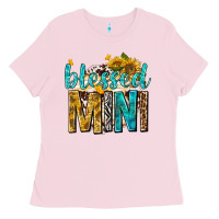 Bubblegum Pink blessed mini with sunflowers Ladies Tee - texasbilliewilder