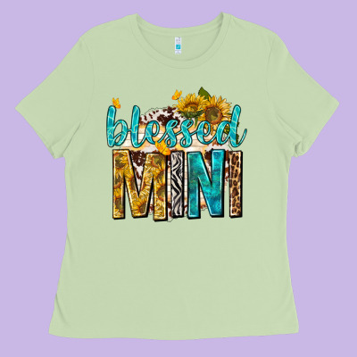 Ladies Tee blessed mini with sunflowers