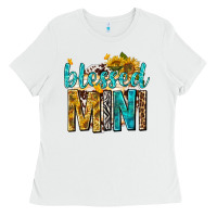 White blessed mini with sunflowers Ladies Tee - texasbilliewilder