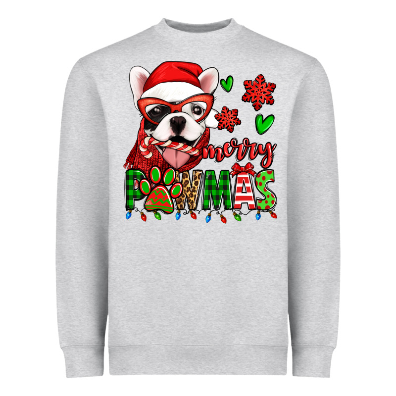 Merry Pawmas Christmas French Bulldog Heavyweight Sweatshirt by Jasminsmagicworld | Teevron