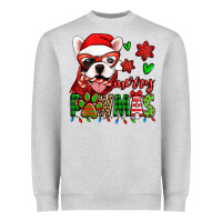 Heather Grey merry pawmas christmas french bulldog Heavyweight Sweatshirt - Jasminsmagicworld