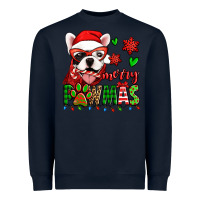 Navy merry pawmas christmas french bulldog Heavyweight Sweatshirt - Jasminsmagicworld