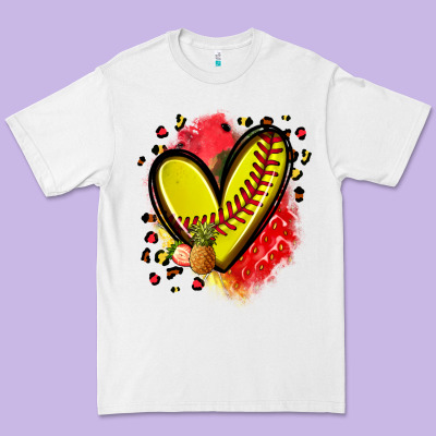 Fruits And Softball Heart Premium Tee Designed By Zillion Design Studio