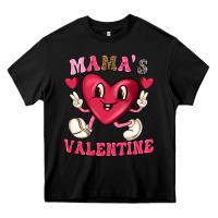 Black mamas valentine with cute heart Heavy Core Tee - texasbilliewilder