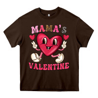 Chocolate Brown mamas valentine with cute heart Heavy Core Tee - texasbilliewilder