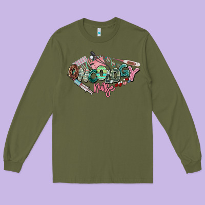 Oncology Nurse Western Long Sleeve Tee Designed By Nancycooperartshop