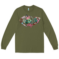 Army Green Oncology Nurse western Long Sleeve Tee - NancyCooperArtShop