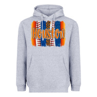 Heather Grey houston baseball team spirit brushstrokes Heavyweight Hoodie - Artiststas