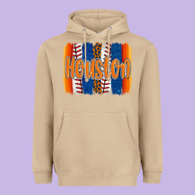 Houston Baseball Team Spirit Brushstrokes Heavyweight Hoodie Designed By Artiststas