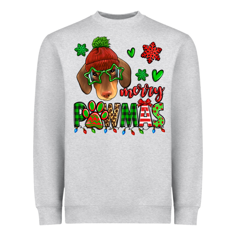 Merry Pawmas Christmas Dachshund Heavyweight Sweatshirt by Jasminsmagicworld | Teevron