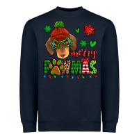 Navy merry pawmas christmas dachshund Heavyweight Sweatshirt - Jasminsmagicworld