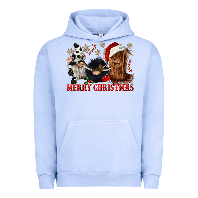 Merry Christmas Heifer Cow Gnomies Urban Hoodie by CowGirlArtShop | Teevron