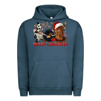 Pigment Midnight Navy merry christmas heifer cow gnomies Urban Hoodie - CowGirlArtShop