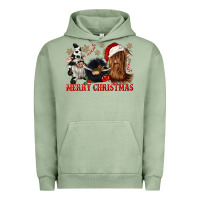 Pigment Oil Green merry christmas heifer cow gnomies Urban Hoodie - CowGirlArtShop