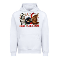 White merry christmas heifer cow gnomies Urban Hoodie - CowGirlArtShop
