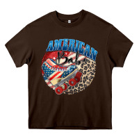Chocolate Brown American babe Heavy Core Tee - Zillion Design Studio