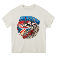 Cream American babe Heavy Core Tee - Zillion Design Studio