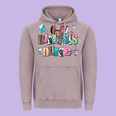 Dialysis Nurse Vintage Hoodie Designed By Adodesignshop