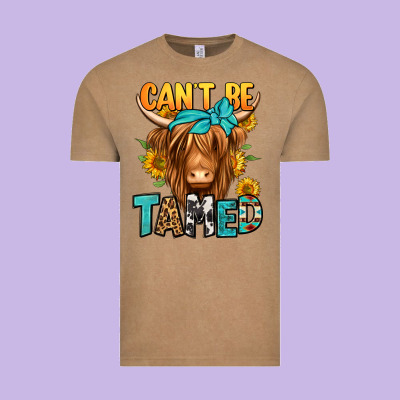 Can't Be Tamed Longhaired Cow Vintage Tee Designed By Jasminsmagicworld
