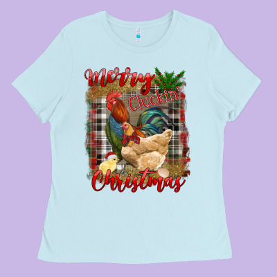 Ladies Tee Merry Cluckin' Christmas