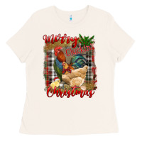 Bone Merry Cluckin' Christmas Ladies Tee - RanaPortraitStore