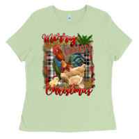 Matcha Merry Cluckin' Christmas Ladies Tee - RanaPortraitStore