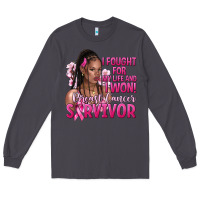 Smoke I fought for my life and i won afro woman Long Sleeve Tee - NancyCooperArtShop