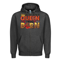 Charcoal Heather on this day a queen was born Zipper Hoodie - NancyCooperArtShop